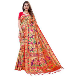 Modern Paithani Silk Saree For Women 