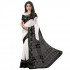 Graceful Black White Cotton Silk Bandhani Saree For Women